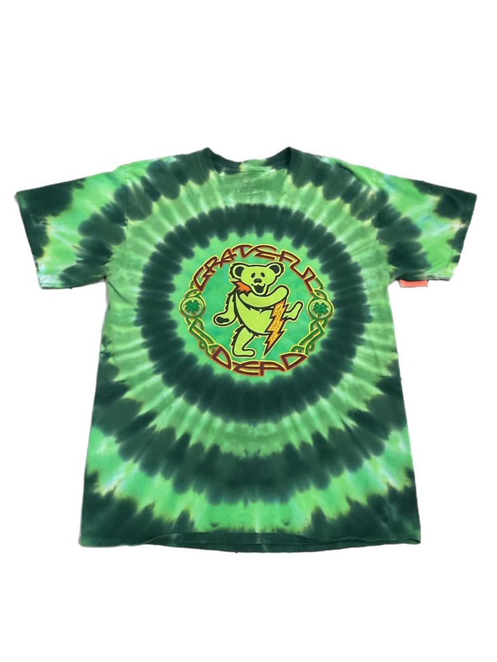 Vintage Y2K Grateful Dead Sundog green tie-dye graphic T-shirt